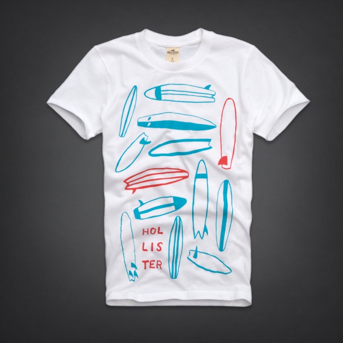 Hollister Hombres De Cuello Redondo Corto Remera HCO4073